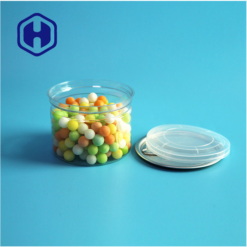 Süßigkeiten Schokolade Snack 250ml 8oz klare klare PET-Dose Lebensmittelverpackung mit leichtem offenen Ende