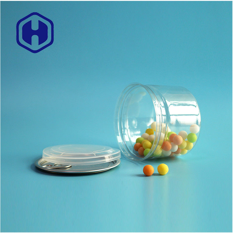 Süßigkeiten Schokolade Snack 250ml 8oz klare klare PET-Dose Lebensmittelverpackung mit leichtem offenen Ende