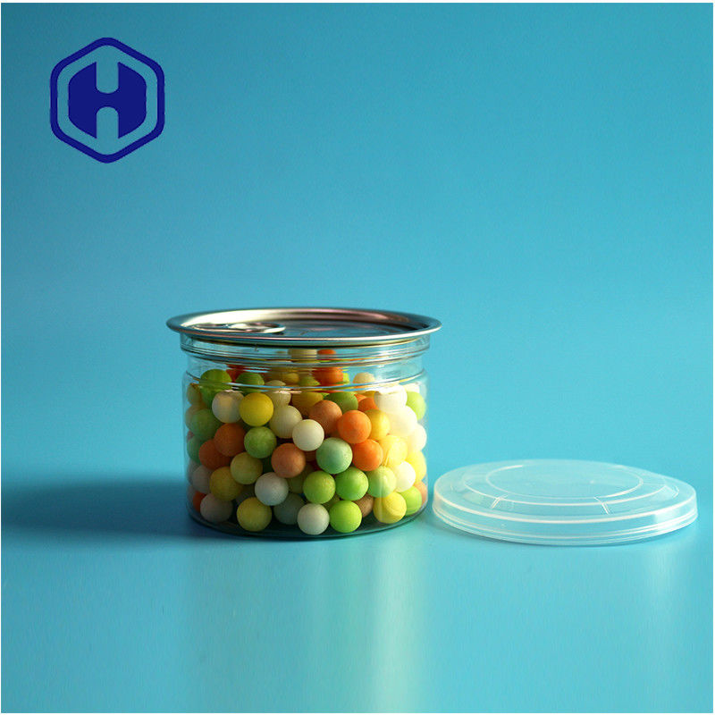 Süßigkeiten Schokolade Snack 250ml 8oz klare klare PET-Dose Lebensmittelverpackung mit leichtem offenen Ende