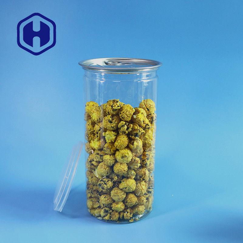 1380 ml Popcorn Bohnen klare PET-Dose mit breitem Mund für mühelose Füllung und Verteilung