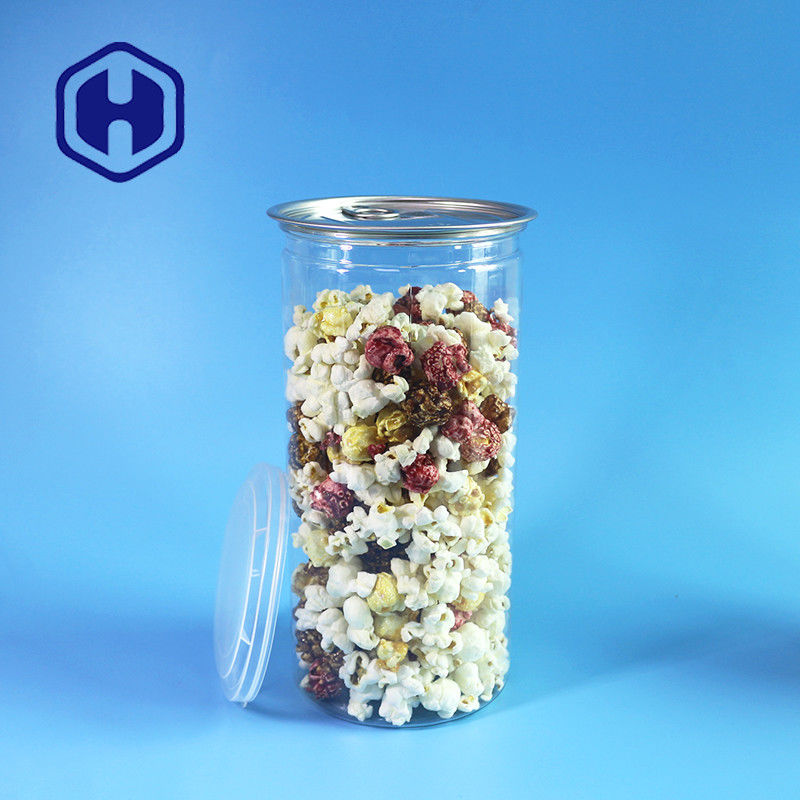 1380 ml Popcorn Bohnen klare PET-Dose mit breitem Mund für mühelose Füllung und Verteilung