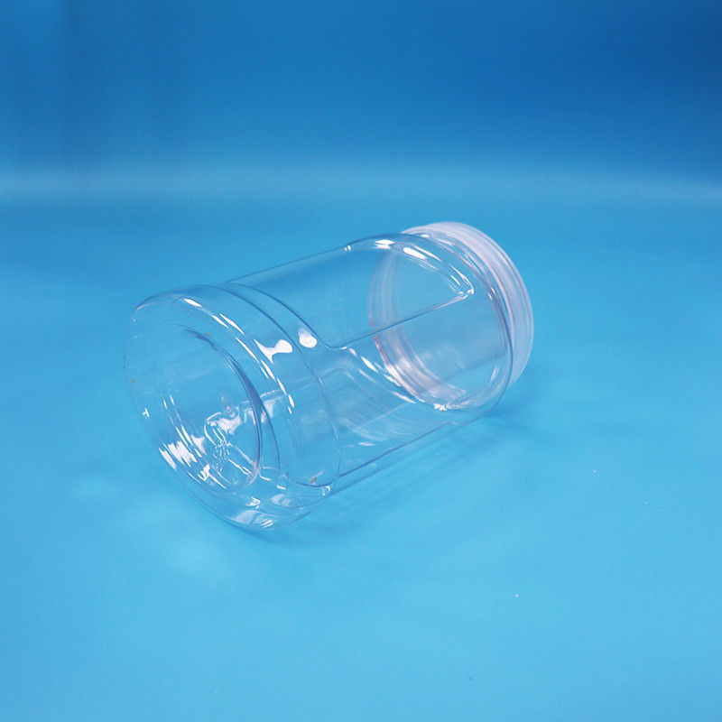 Nahrungsmittelqualität Manipulationssichere Kappe klares PET-Kunststoffgefäß für Nüsse Süßigkeiten Nudeln