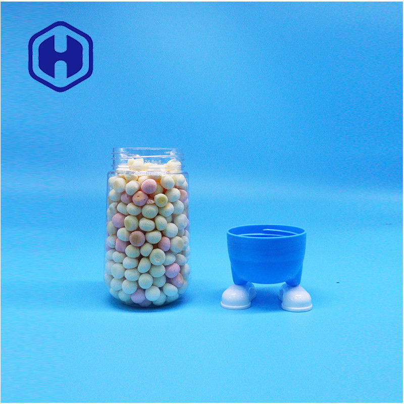 Einzigartige Form Kunststoff Lebensmittelqualität Süßigkeiten Zucker Kekse Geschenk Klar Glas Fancy Schraubdeckel