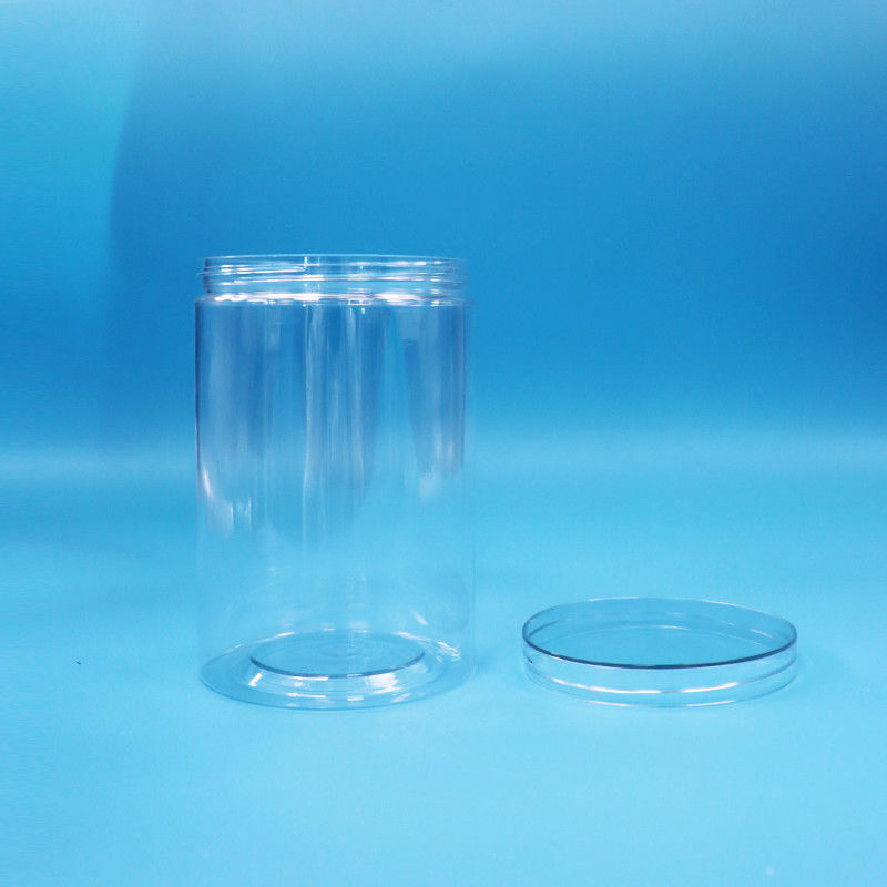 35.5oz Lebensmittelqualität Lebensmittel Süßigkeiten Nüsse Klarer Zylinder Runder PET Plastikglas Klarer Schraubdeckel