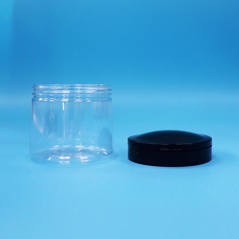 Lebensmittelqualität Transparent Kleines rundes Kunststoff-Lebensmittel-Lager Glas Kunststoff-Schraub-Oberdeckel