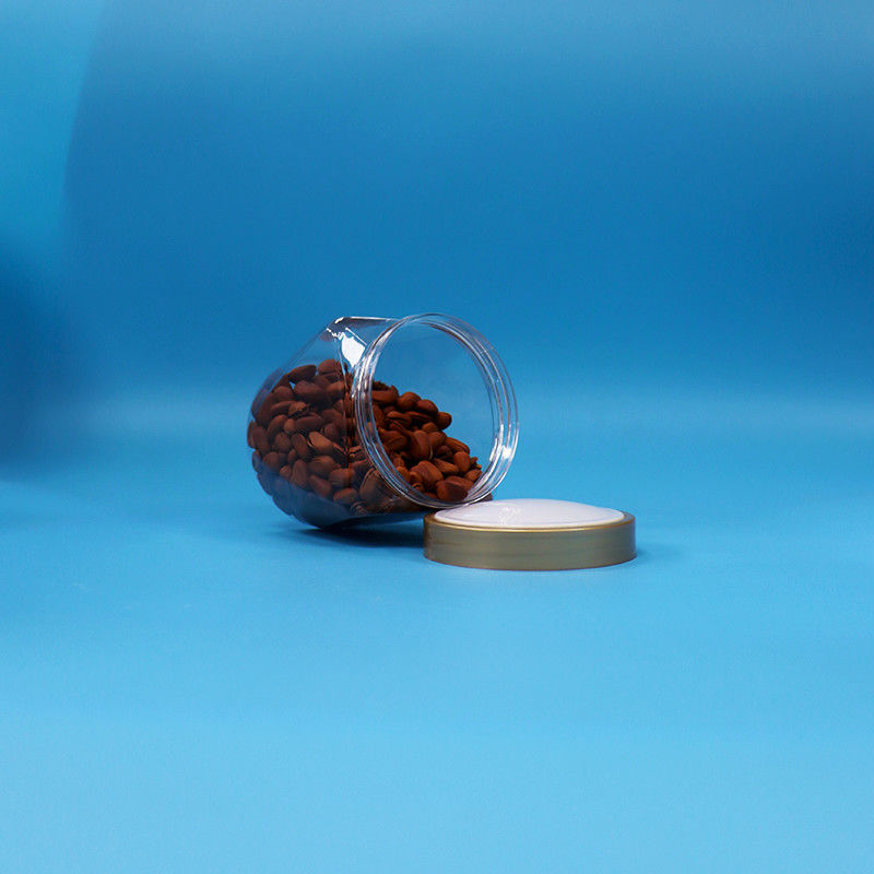 Kunststoff-PET-Gehäuse für Lebensmittel mit breitem Mund, transparenten Cookie-Candy-Glas mit Schrauben-Flachdeckel