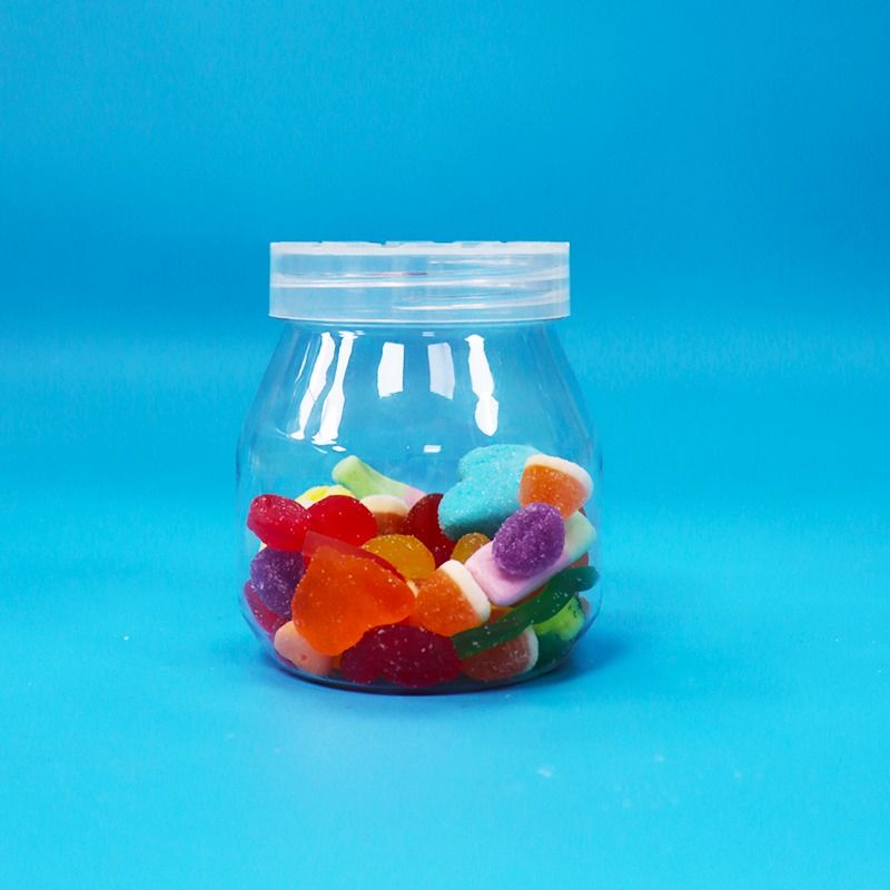 Kleine leere Süßigkeiten-Kekse Transparente PET-Kunststoffdose Schraubverschluss Lebensmittelqualität BPA-frei