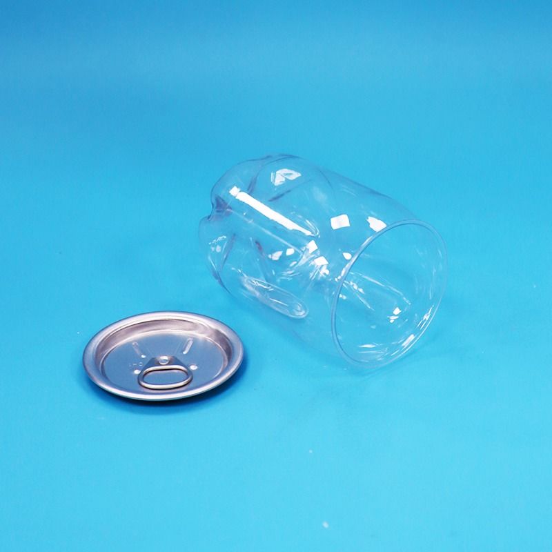 Transparente, klare Kunststoff-PET-Dosen, leicht zu öffnen, lebensmittelecht für Getränke, Limonaden, Getränke