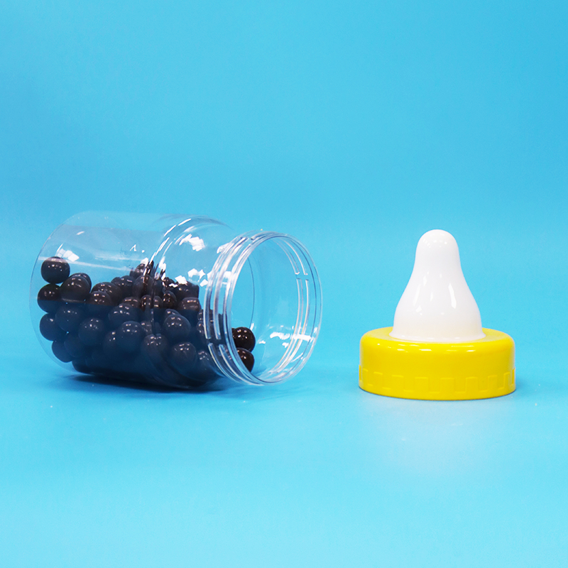 BPA-freie Schraubkappe aus transparentem PET-Kunststoff, versiegeltes Glas für Lebensmittel, Süßigkeiten, Kekse, Nüsse