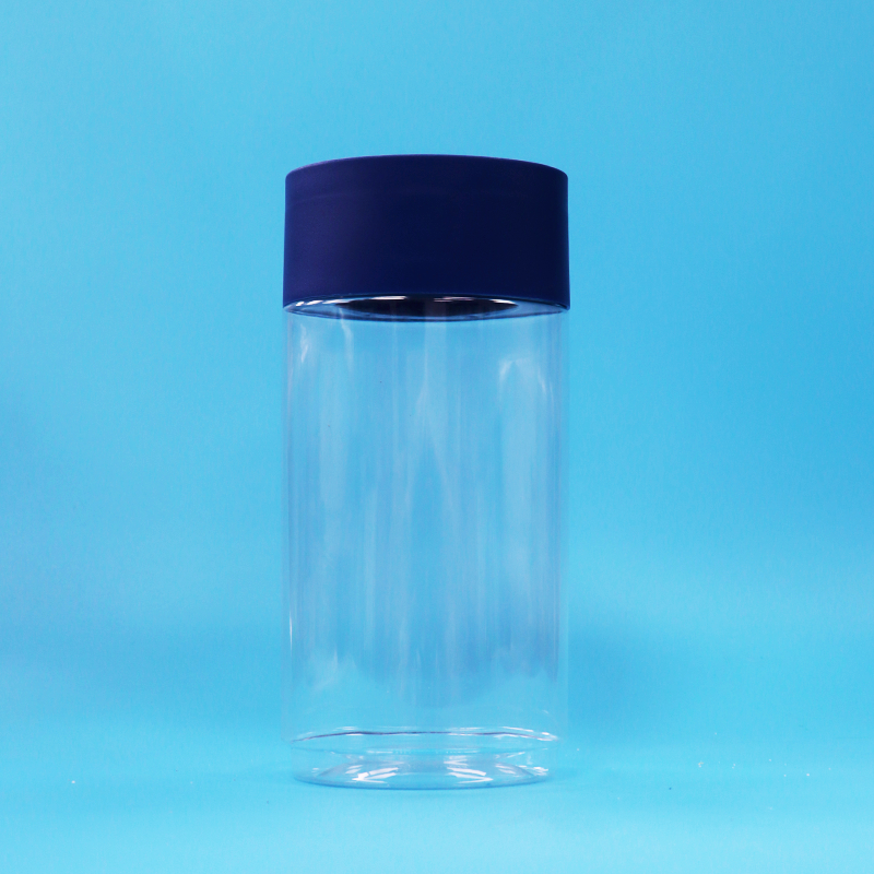 Oval geformte transparente Kunststoff-PET-Cookies Nüsse Süßigkeiten Glas Manipulationssicher Kappe Bpa frei