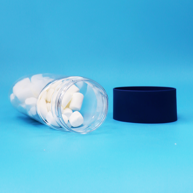 Lebensmittelqualität Oval-Form klares Kunststoff-PET-Cookies Nüsse Süßigkeiten Glas Tamper-Proof Cap