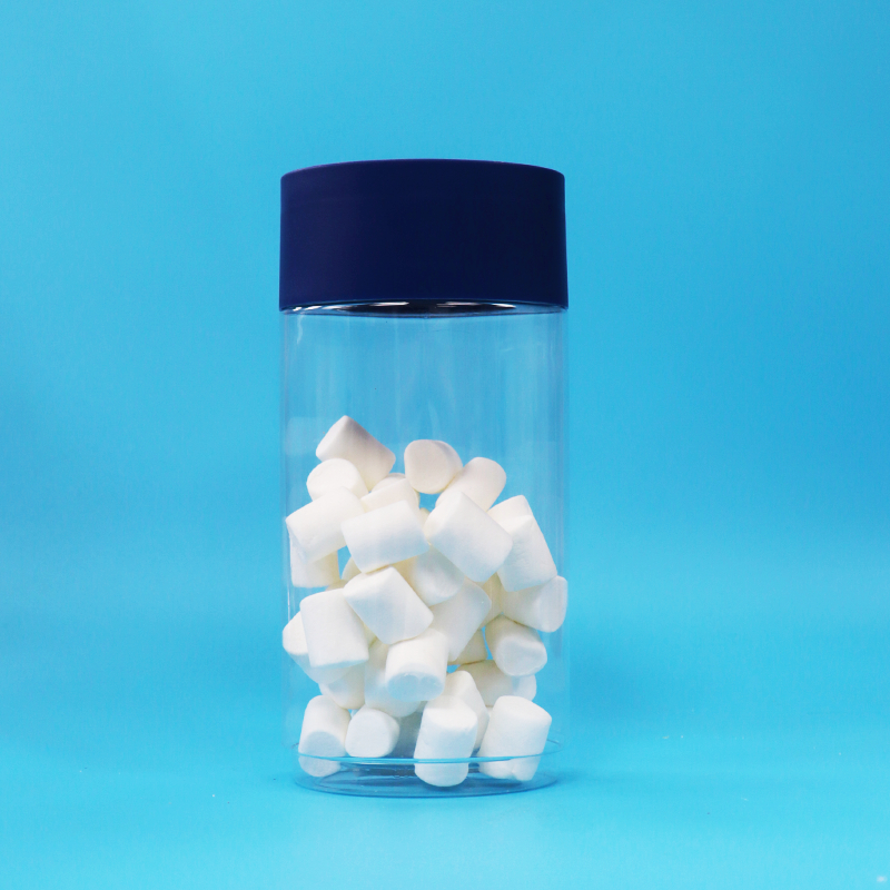 Lebensmittelqualität Oval-Form klares Kunststoff-PET-Cookies Nüsse Süßigkeiten Glas Tamper-Proof Cap