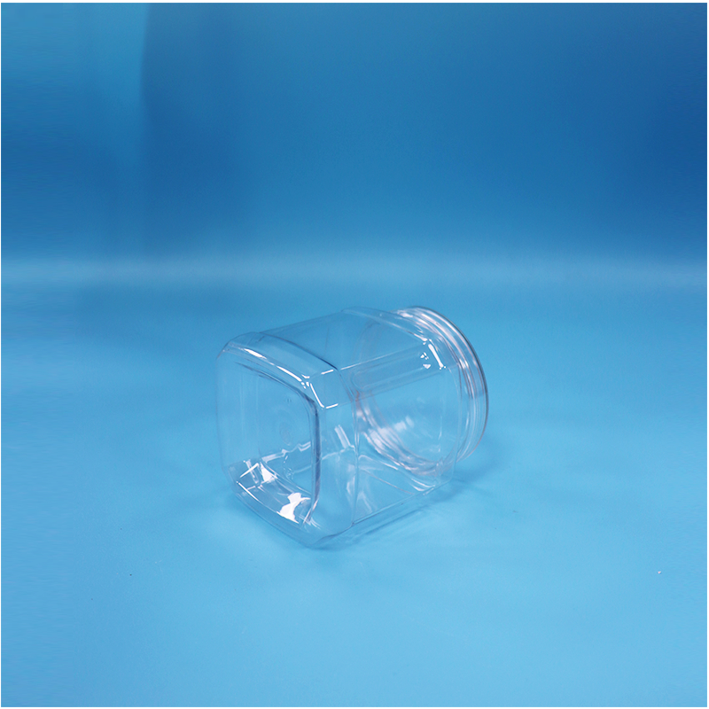 Transparenter quadratischer 500 ml PET-Behälter für getrocknete Feigen, Kokosflocken, Weißdornstreifen