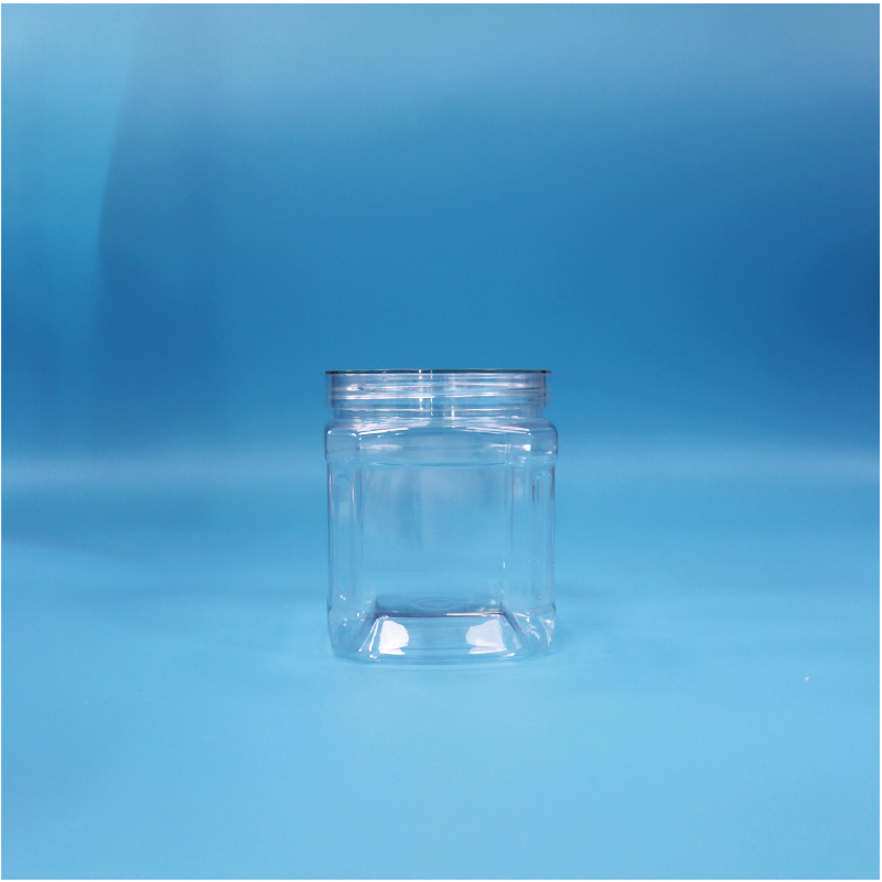 Transparenter quadratischer 500 ml PET-Behälter für getrocknete Feigen, Kokosflocken, Weißdornstreifen