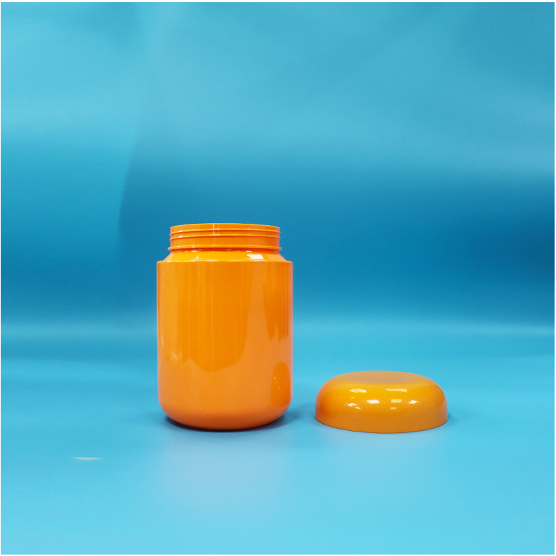 1000 ml rundes orangefarbenes Plastikgefäß für Getreide und mehrkörniges Walnuss-Sesampulver