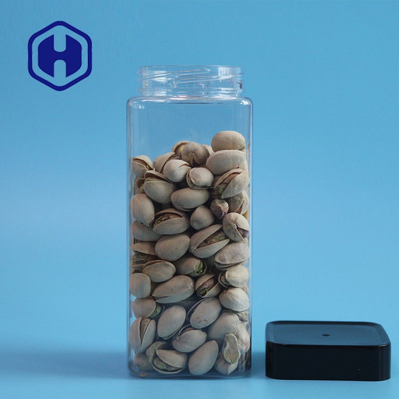 Klarer leerer Leck-Beweis-Plastikglas-Keks-Reis, der Quadrat HAUSTIER Glas der Nahrung555ml verpackt