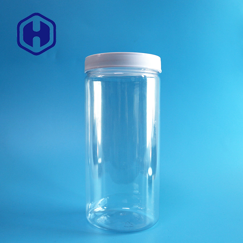 Klares Nudel-Teigwaren 1080ml Plastik-HAUSTIER gerades mit Seiten versehenes Glas mit Schrauben-Deckel