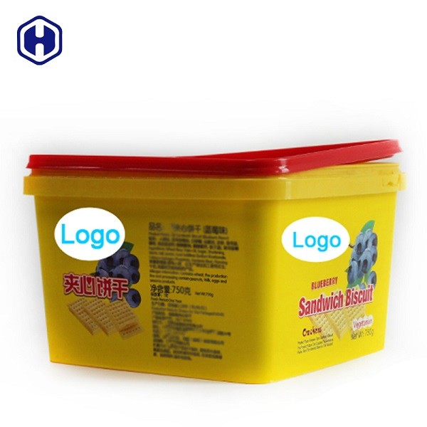 Plastikwannen-Thermal gebildete gelbe Plastikkeks-Behälter der abdeckungs-IML