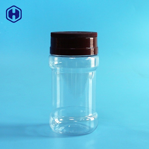 Transparentes Plastikgewürz-Glas mit drei Art Loch-Drehspitzendeckel