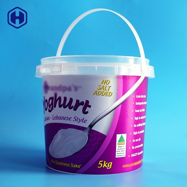 Umweltfreundlicher Eimer des Jogurt-IML 5000 ml fertigen die Kennzeichnung besonders an