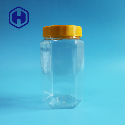 Massen-transparentes Glas-Hexagon-der großen Öffnung des Kunststoffgehäuse-670ml Nahrung- für Haustiereverpacken
