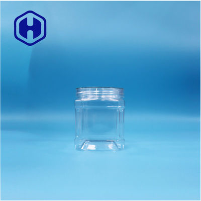 Durchsichtige Quadrat-PET-Plastik-Lebensmittel Nüsse Zucker Süßigkeiten Kaugummi Kekse Hafer Twist Jar