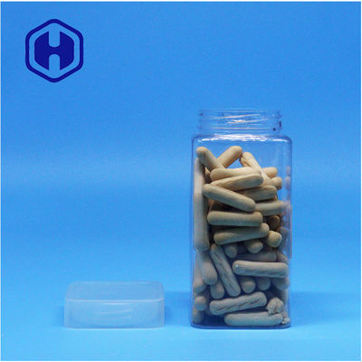 Durchsichtige Quadrat- Erdnussbutter Gelee Teeblatt Pekannüsse Kunststoff PET-Gläser Flachschraubende Deckel