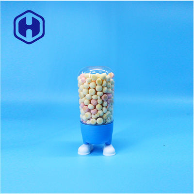 Zeichentrickfilmförmige kinderfreundliche PET Lollipop Süßigkeiten Zucker Kekse Glas Fancy Schraubdeckel