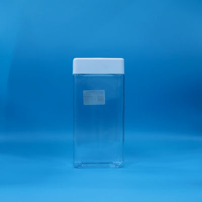 Einfach Öffnen Transparente Lebensmittel PET Quadrat Plastik Süßigkeiten Kekse Glas Weiß Plastikdeckel