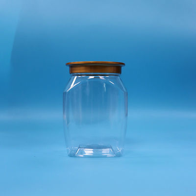 Qualität Babyfutter Klares Kunststoff PET Lebensmittellager Süßigkeiten Kekse Glas Siegel Deckel