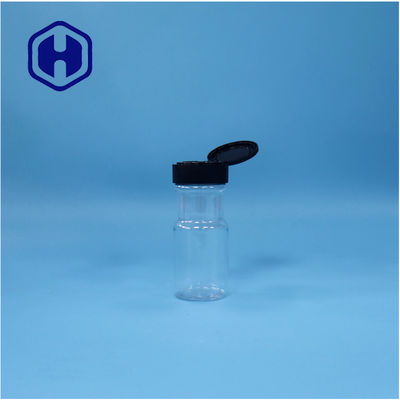 Durchsichtige Kunststoffe Gewürz Salz Schwarzpepper Pulver Basilikum PET Glas Flip Top Cap