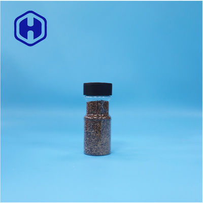 Transparentes PET Senf Salz Schwarze Pfeffer Pulver Curry Gewürz Glas Flip Top Cap