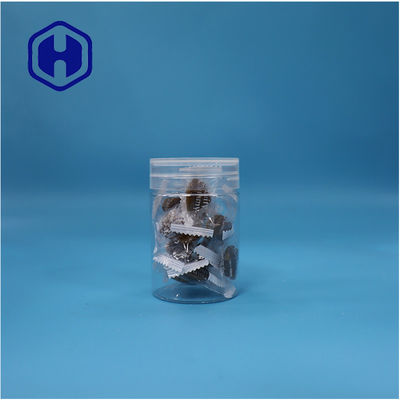 Rund geformte klare Kunststoff-PET-Süßigkeiten Nüsse Pfefferkrug Flachschraubdeckel