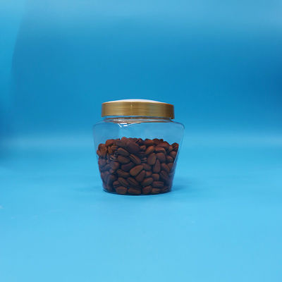 Kunststoff-PET-Gehäuse für Lebensmittel mit breitem Mund, transparenten Cookie-Candy-Glas mit Schrauben-Flachdeckel