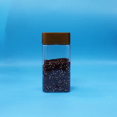 Durchsichtige Kekse Nahrungsmittel Süßigkeiten Nahrungsmittel PET Quadrat Plastik-Speichergefäße Schraubkappen