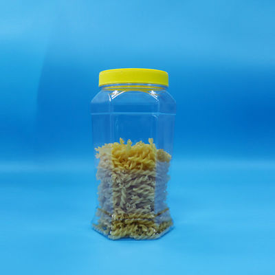 Hexagonal geformte Lebensmittelqualität Kekse Süßigkeiten Lebensmittel klares PET-Glas Gelb Flachkappe