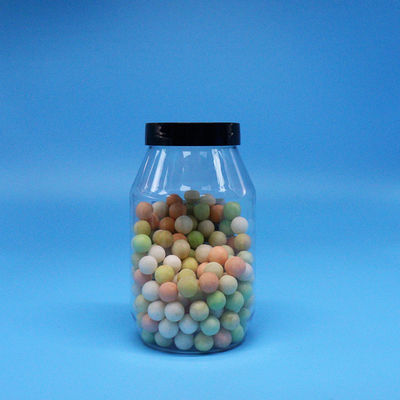 Kekse Süßigkeiten Nüsse hohe Qualität klar Runde breiter Mund PET Plastikglas Schraubverschluss