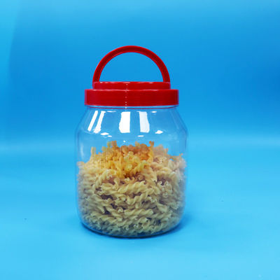 Süßigkeiten-Cookie Breitmunde PET Lebensmittelqualität Durchsichtige zylindrische Gläser Schraube Rotdeckel