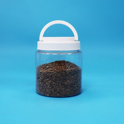 Transparente, leicht zu öffnende, runde Kunststoff-PET-Gläser mit Schraubdeckel für Babynahrung, Samen, Nüsse, Süßigkeiten