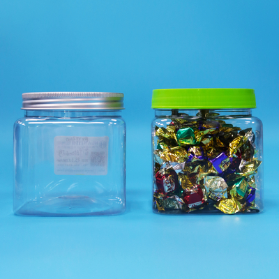 Luftdicht Quadrat Transparent PET Plastikglas Plastik Schraubdeckel Lebensmittel Süßigkeiten Kekse