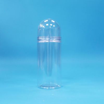 Einzigartige Form Lebensmittelqualität Transparent Kleines Rundes Kunststoff PET Süßigkeiten Glas Schraubdeckel