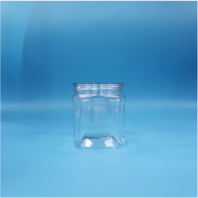 Transparenter quadratischer 500 ml PET-Behälter für getrocknete Feigen, Kokosflocken, Weißdornstreifen