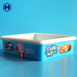 Warmeinfüllen fertigen IML-Kasten-runden Plätzchen-Kunststoffgehäuse SGS FDA QS besonders an