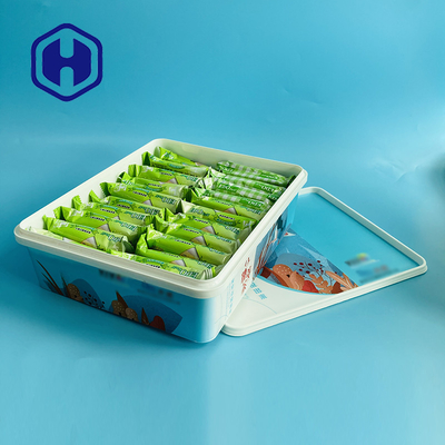 Plastikbehälter FDAs IML mit dem Deckel-Nahrungsmittelspeicher-Cracker-Keks-Verpacken