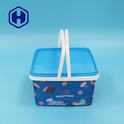 Plastikkäse 3.2L und Weihnachtscracker-Verpackenkasten mit Griff-kundenspezifischem Aufkleber