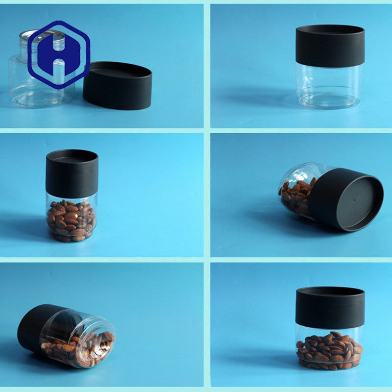 Kundenspezifischer Kunststoffgehäuse-Glas 13oz flacher ovaler Tin Can Dry Fruit HAUSTIER Vorratsbehälter