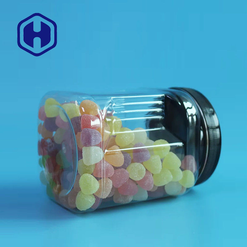 Stapelbares Maurer HAUSTIER Quadrat-klare Plastikgriff-Gläser mit runder Deckel-Plätzchen-Nahrungsmittelverpackung