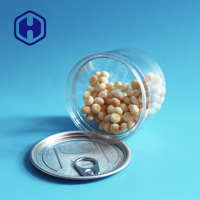 Einfache offene Dosen Cat Dog Treat Biscuits Plastics mit Nahrung für Haustiere ringsum Höhe 250ml 60mm