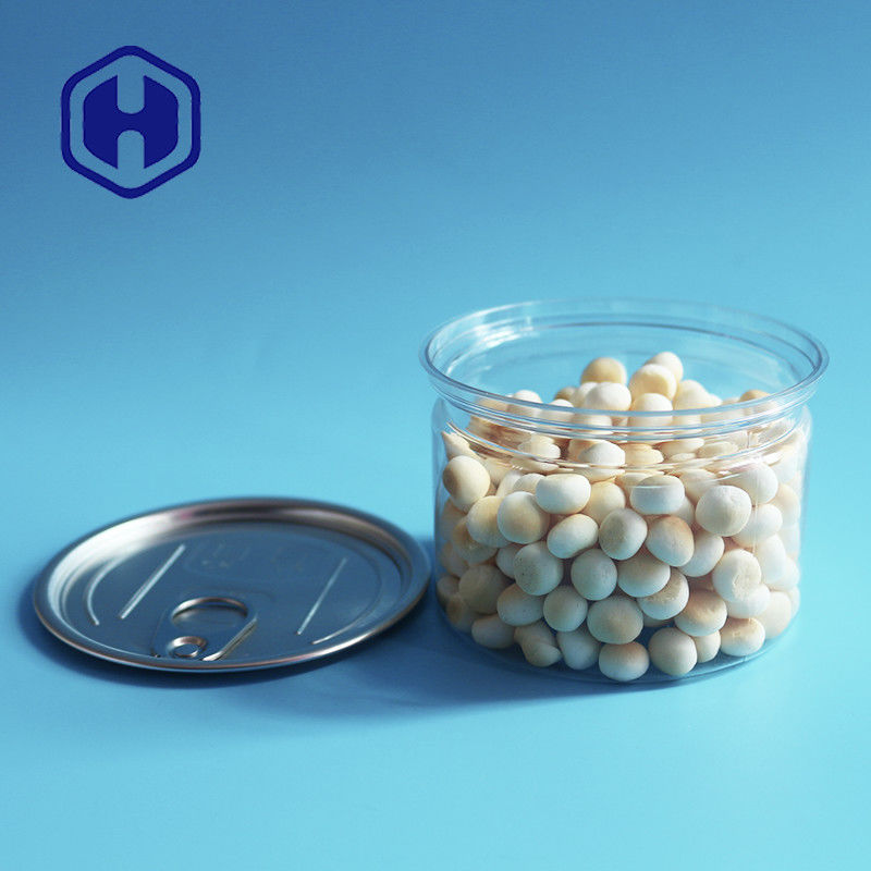 Einfache offene Dosen Cat Dog Treat Biscuits Plastics mit Nahrung für Haustiere ringsum Höhe 250ml 60mm