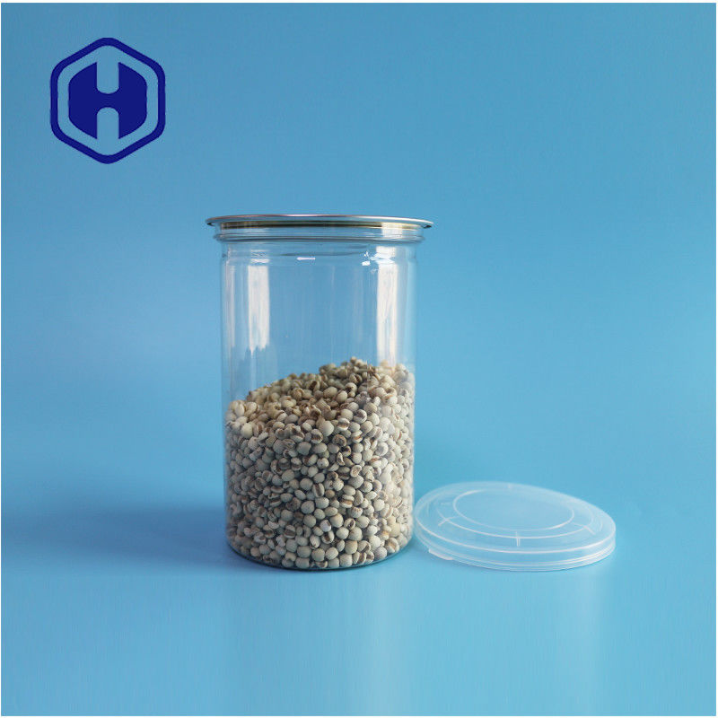 Fischereierzeugnisse Nüsse Lebensmittelsicher transparent recycelbar Runder PET-Lebensmitteldose mit leichtem offenen Ende